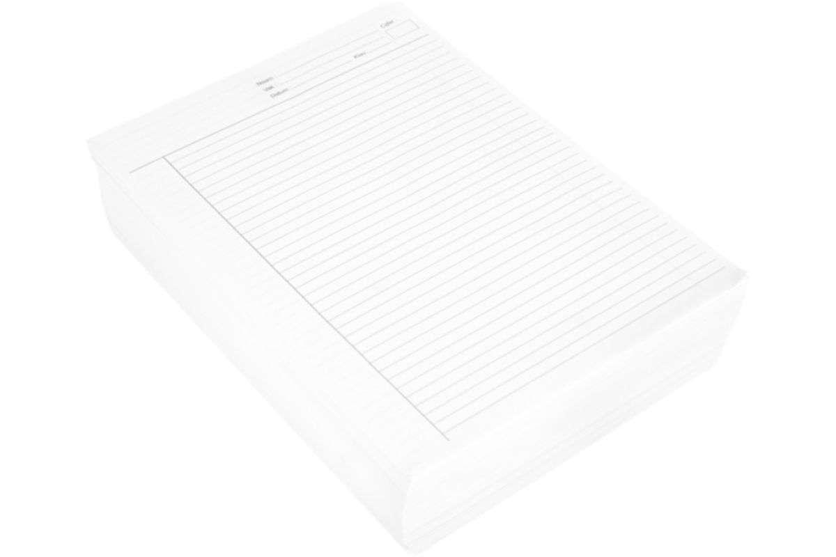 Examenpapier dubbel A4, gelijnd, 1000 vel